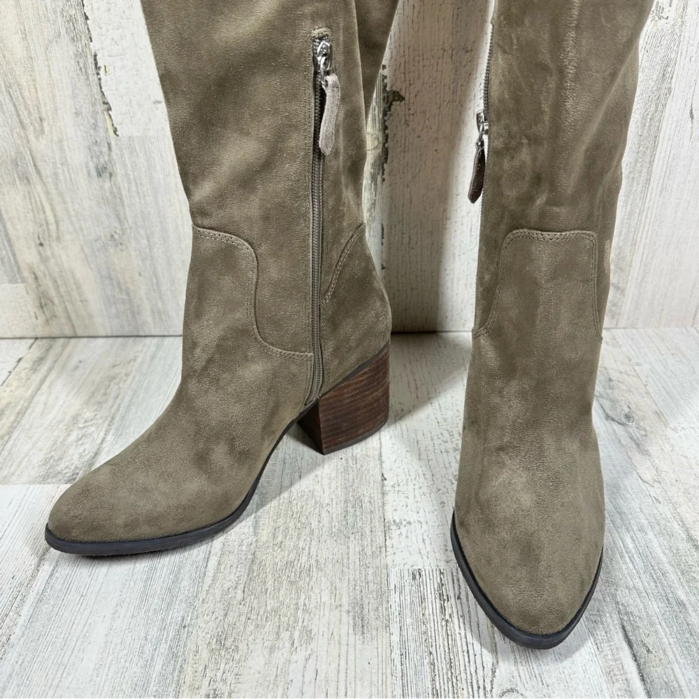 New BP. Luke Black‎ Side Zip Block Heel Over The Knee Boots #989